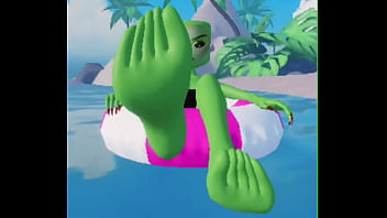Roblox girl rubbing her feet on you