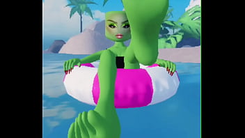 Roblox girl rubbing her feet on you