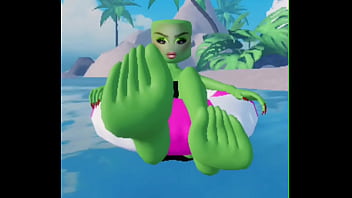 Roblox girl rubbing her feet on you