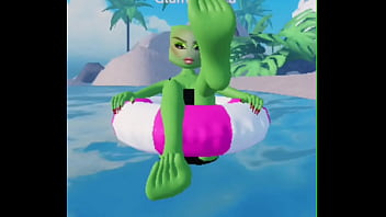 Roblox girl rubbing her feet on you