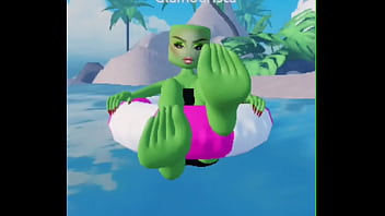 Roblox girl rubbing her feet on you