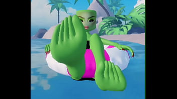 Roblox girl rubbing her feet on you