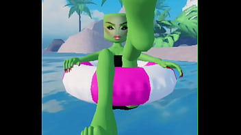 Roblox girl rubbing her feet on you