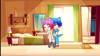 Safada de cabelo rosa