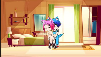 Safada de cabelo rosa