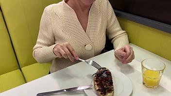 Milf public sperm eating