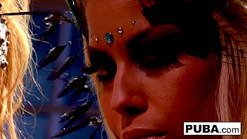 Hot babes with huge tits fuck each other