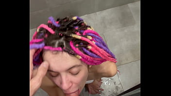 Huge squirt after cumshot and eating sperm