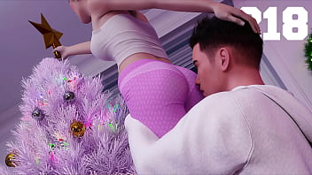 Being a dik #218 brunette college girl shoves my head into her ass while she puts the star on the tree