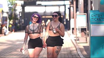 Goth pawg sluts public fucking & eating booty
