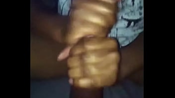 Ebony teen playing with a bbc