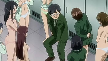 Pervertido atrapado en el vestuario de chicas hentai