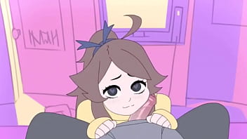 Cute animated girl blowjob