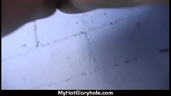 Ebony's first gloryhole blowjob and cum swallow 14
