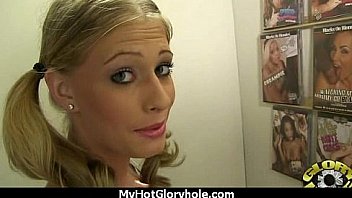 Horny ebony suck the juice from big white gloryhole 3