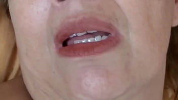 My wife moans with pleasure when she gets a big cumshot on her tits