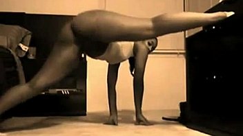 Flexible ebony showing her big sweet ass