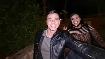 Fucking on the street with a girl with big tits