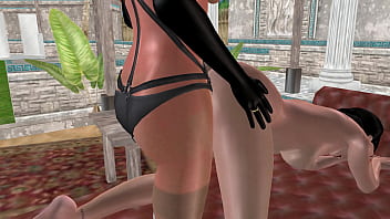 3d animated sex video lesbian girl fucking another girl in doggy position in her both pussy and ass holes