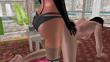 3d animated sex video lesbian girl fucking another girl in doggy position in her both pussy and ass holes