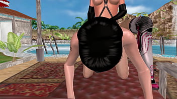 3d animated sex video lesbian girl fucking another girl in doggy position in her both pussy and ass holes