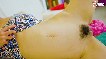 Wild slim brunette loves to stretch her holes wide open with huge toys