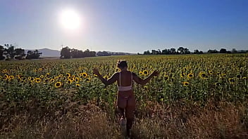 Desafio no campo de girassol transando na plantação damiana brasileira safada pela europa ep6