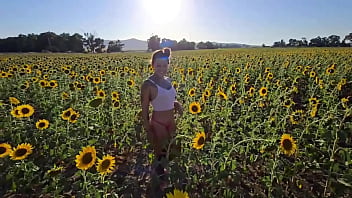 Desafio no campo de girassol transando na plantação damiana brasileira safada pela europa ep6