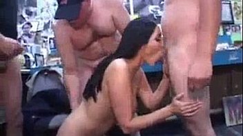 Sexy brunette pornstar visits a sex shop and fucks random group of dudes Sexy brunette pornstar visits a sex shop and fucks random group of dudes