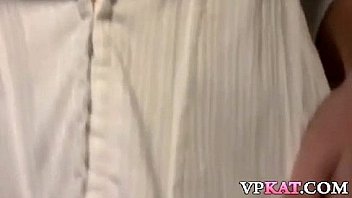 Hot blonde secretary looks very smart with glasses