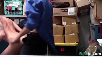 Blonde gets fucked doggystyle on desk