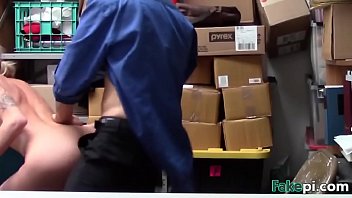 Blonde gets fucked doggystyle on desk