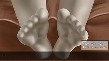 Fondling and getting a footjob from marble a silent statue