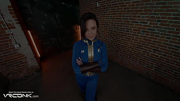 Vr sexy lucy in uniform gives a deep blowjob & takes a huge dick in her ass in fallout video game cosplay parody pt 3