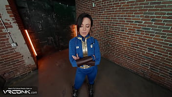 Vr sexy lucy in uniform gives a deep blowjob & takes a huge dick in her ass in fallout video game cosplay parody pt 3