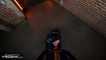Vr sexy lucy in uniform gives a deep blowjob & takes a huge dick in her ass in fallout video game cosplay parody pt 3