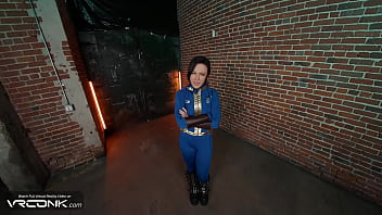 Vr sexy lucy in uniform gives a deep blowjob & takes a huge dick in her ass in fallout video game cosplay parody pt 3