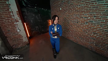 Vr sexy lucy in uniform gives a deep blowjob & takes a huge dick in her ass in fallout video game cosplay parody pt 3