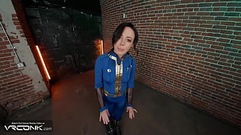Vr sexy lucy in uniform gives a deep blowjob & takes a huge dick in her ass in fallout video game cosplay parody pt 3