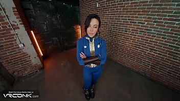 Vr sexy lucy in uniform gives a deep blowjob & takes a huge dick in her ass in fallout video game cosplay parody pt 3