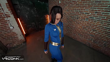 Vr sexy lucy in uniform gives a deep blowjob & takes a huge dick in her ass in fallout video game cosplay parody pt 3