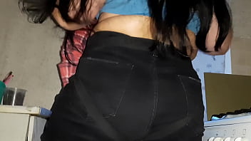 My stepmother fucked me hard in the ass in the kitchen while no one was home