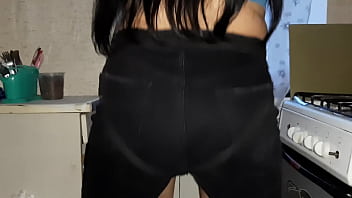 My stepmother fucked me hard in the ass in the kitchen while no one was home