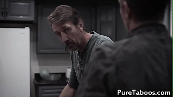 Assfucked blonde teen tasting cum after taboo threeway