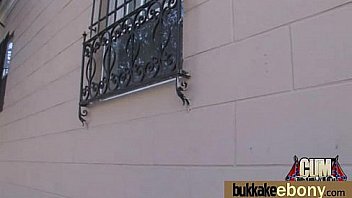 Ebony gets group cumshots 10