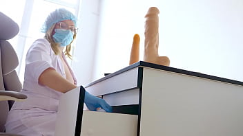 The Nurse Wanted An Orgasm So Much That She Sat On A Huge Dildo Right At Work Both Anally And Vaginally thumbnail