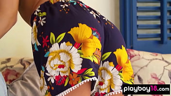 Tiny titted naked european muse spreading her long legs