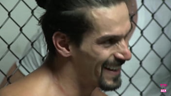 Prior to engaging in severe penetration ann marie rios successfully ingests the large genitalia of romanian boxer nikos