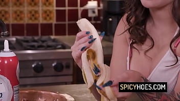 Horny slut with big tits riding big black cock