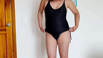 On the beach stepmother takes out her tits we masturbate and i cum in her big pussy